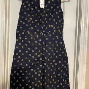 Brand New (with tags) J. Crew sleeveless button down dress blue and yellow